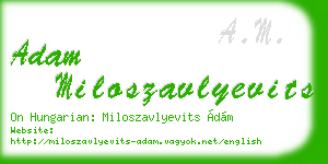 adam miloszavlyevits business card